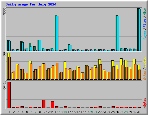 Daily usage for July 2024