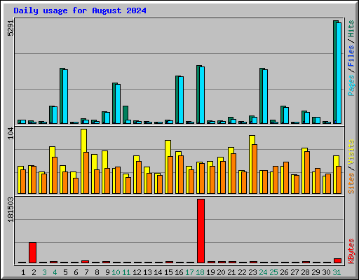 Daily usage for August 2024