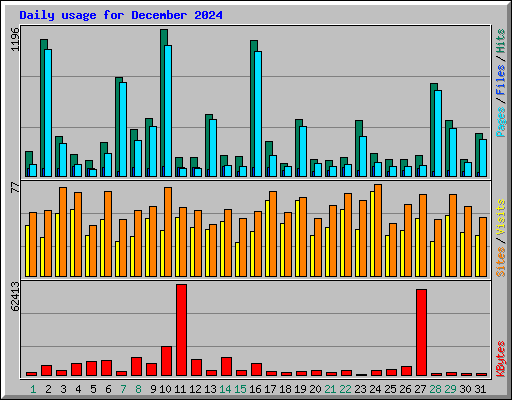 Daily usage for December 2024