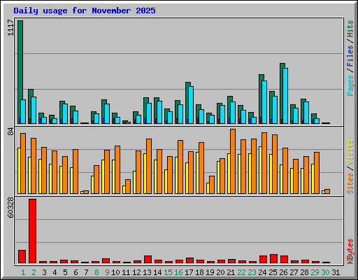 Daily usage for November 2025