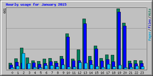 Hourly usage for January 2015