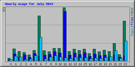 Hourly usage for July 2015