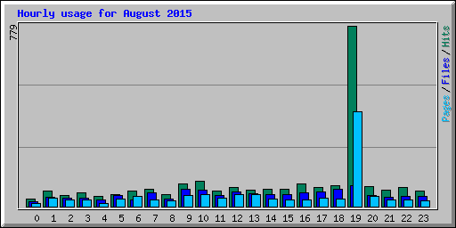 Hourly usage for August 2015