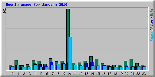Hourly usage for January 2016