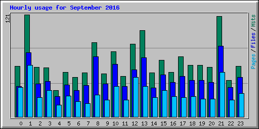 Hourly usage for September 2016