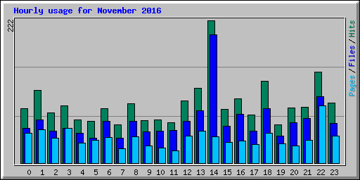 Hourly usage for November 2016