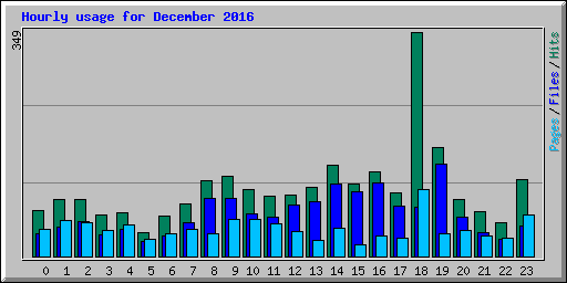 Hourly usage for December 2016