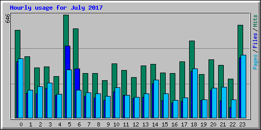 Hourly usage for July 2017