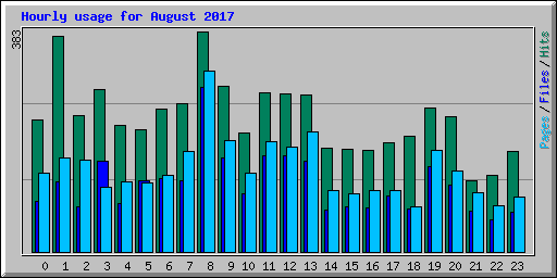 Hourly usage for August 2017
