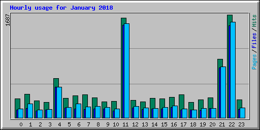 Hourly usage for January 2018
