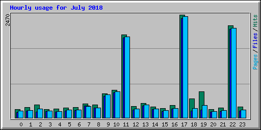 Hourly usage for July 2018