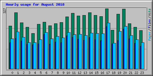 Hourly usage for August 2018