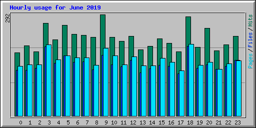 Hourly usage for June 2019