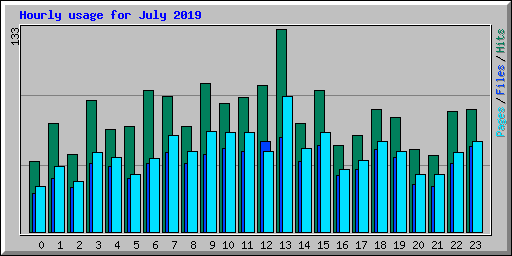 Hourly usage for July 2019