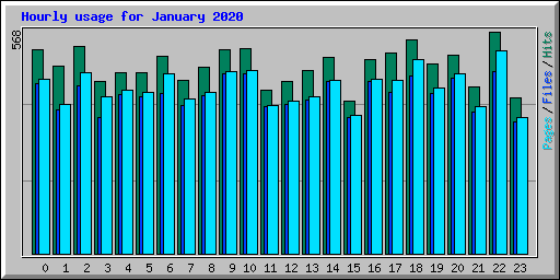 Hourly usage for January 2020