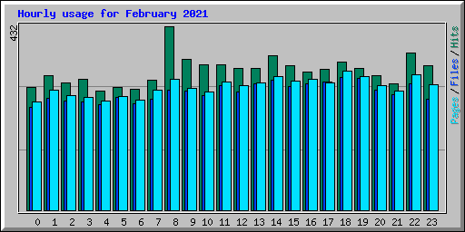 Hourly usage for February 2021