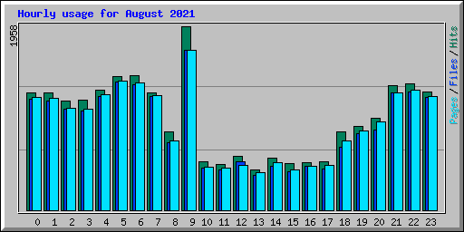 Hourly usage for August 2021