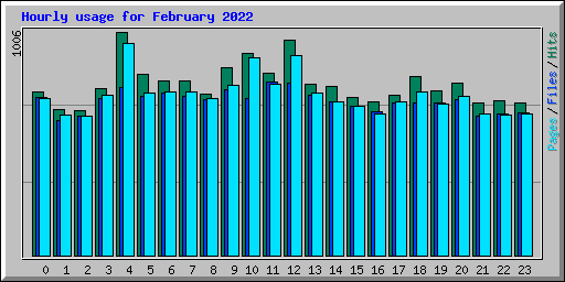 Hourly usage for February 2022