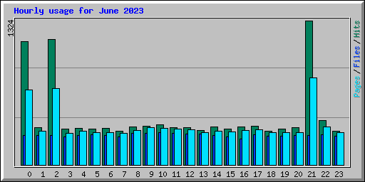 Hourly usage for June 2023