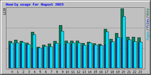 Hourly usage for August 2023